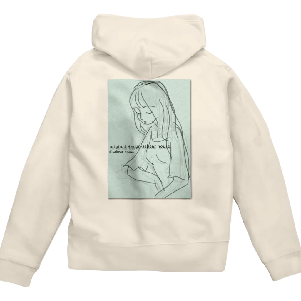 obosa_DENS/SABEAR_shop ＠SUZURIのrough drawing girl-1_ウェア Zip Hoodie