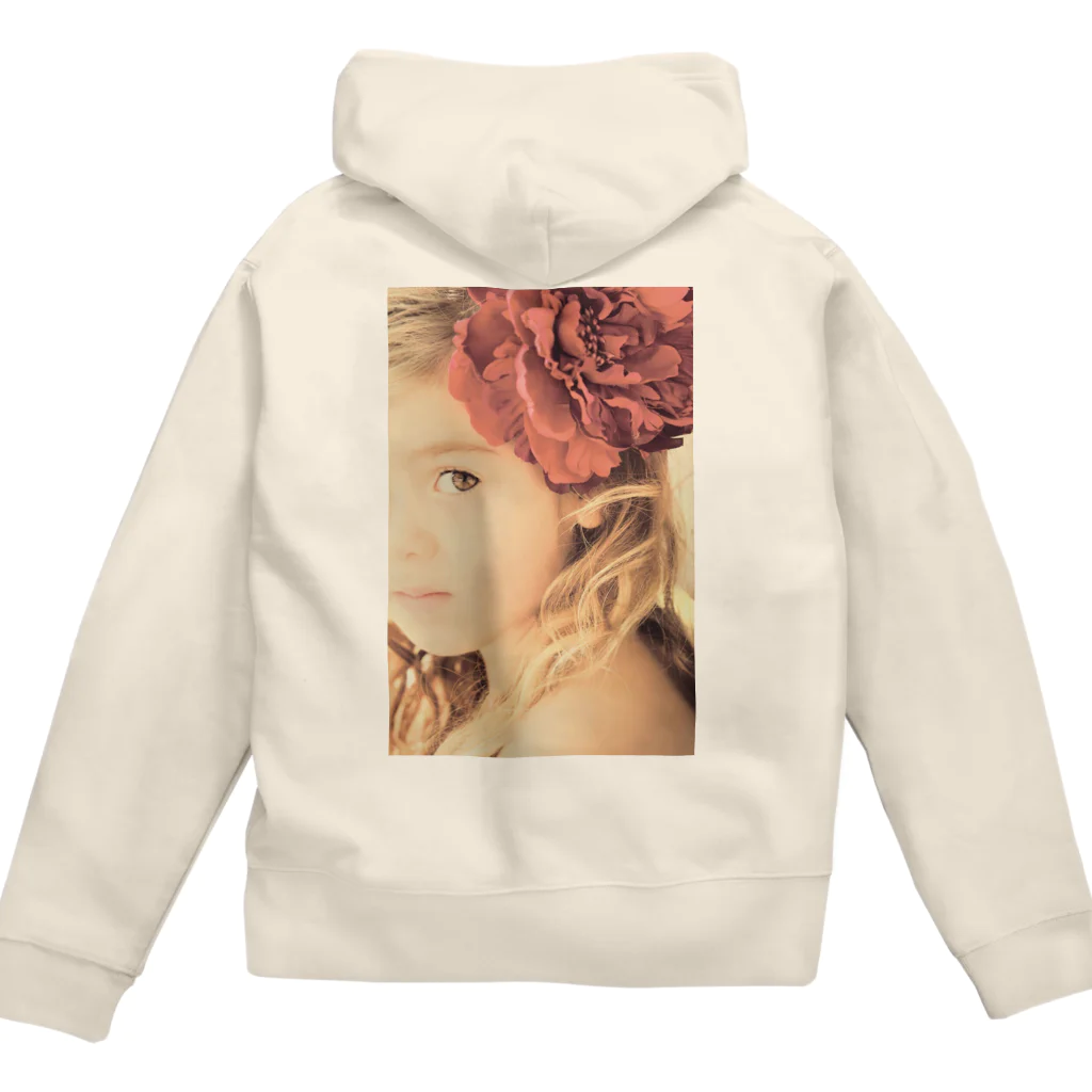 poppy22のセピアなフラワーガール Zip Hoodie