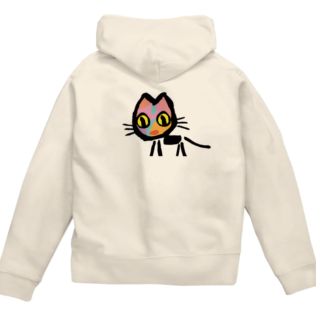 まみおデザインのカラフルニャンコ Zip Hoodie