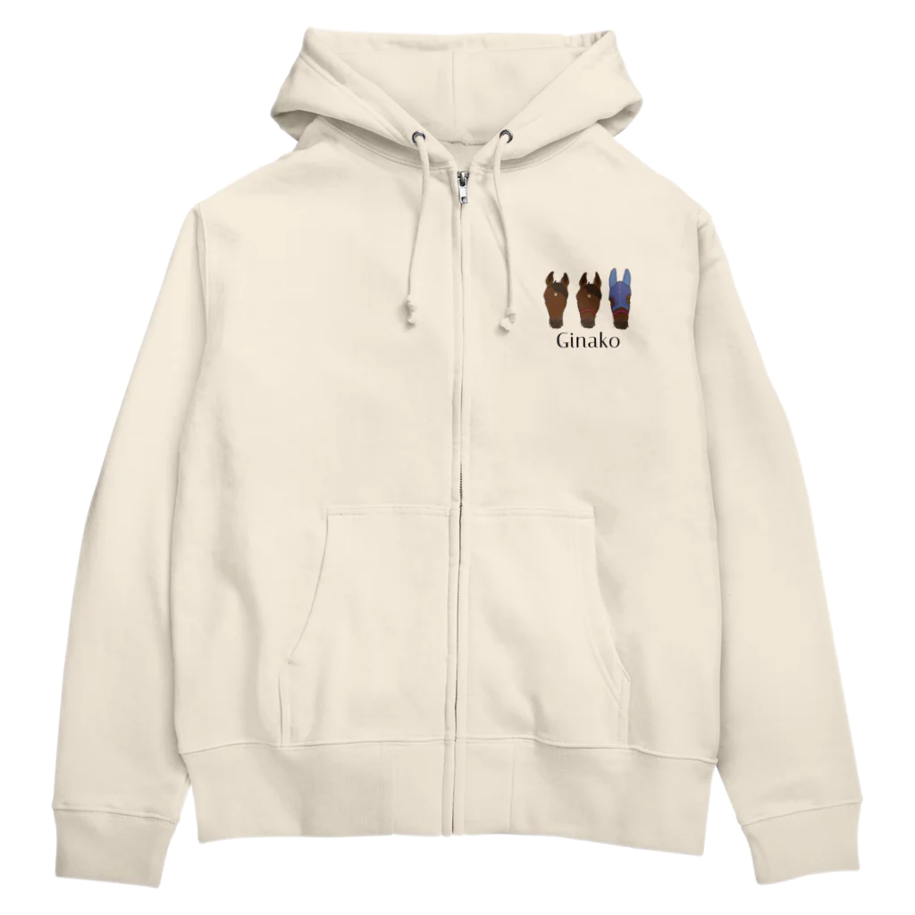 AomoriHorseFarmの3連ジナコ Zip Hoodie