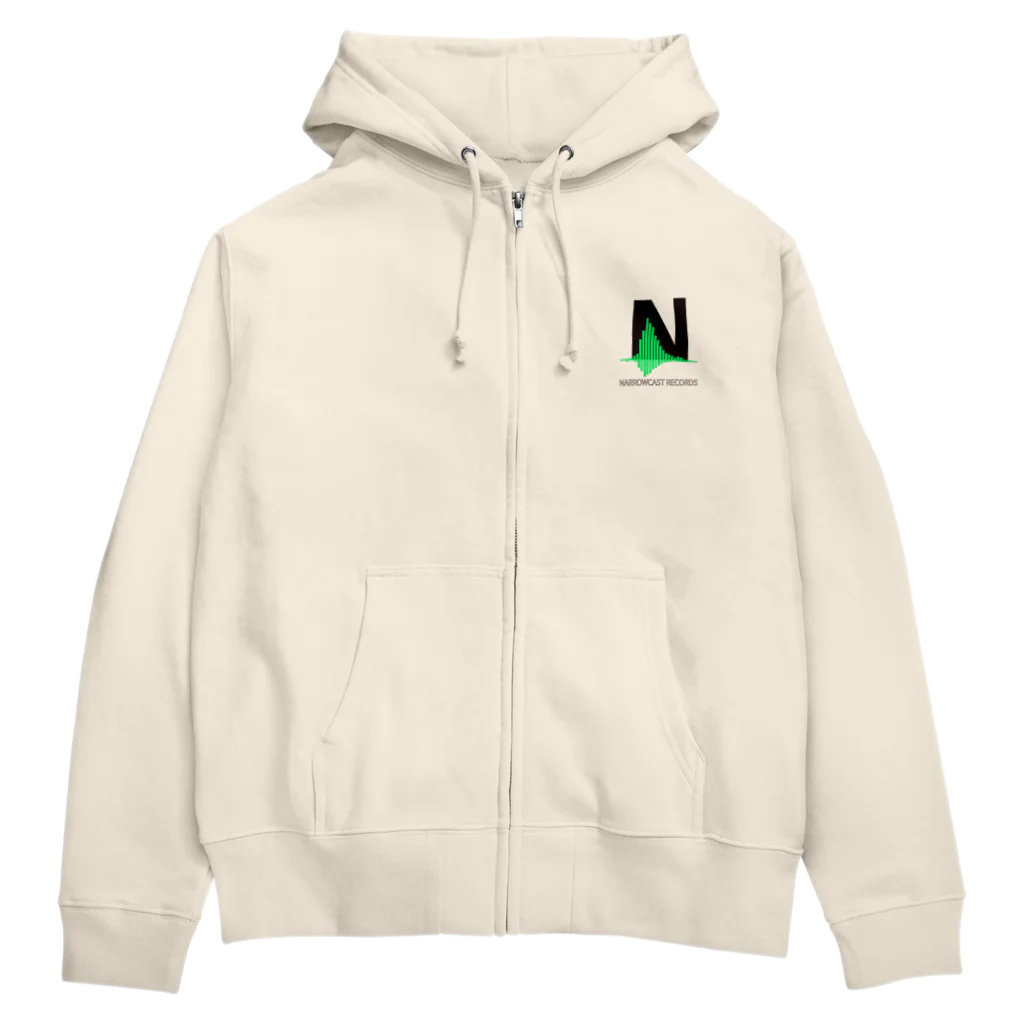 NARROWCAST RECORDSのNARROWCAST RECORDS ロゴ Zip Hoodie