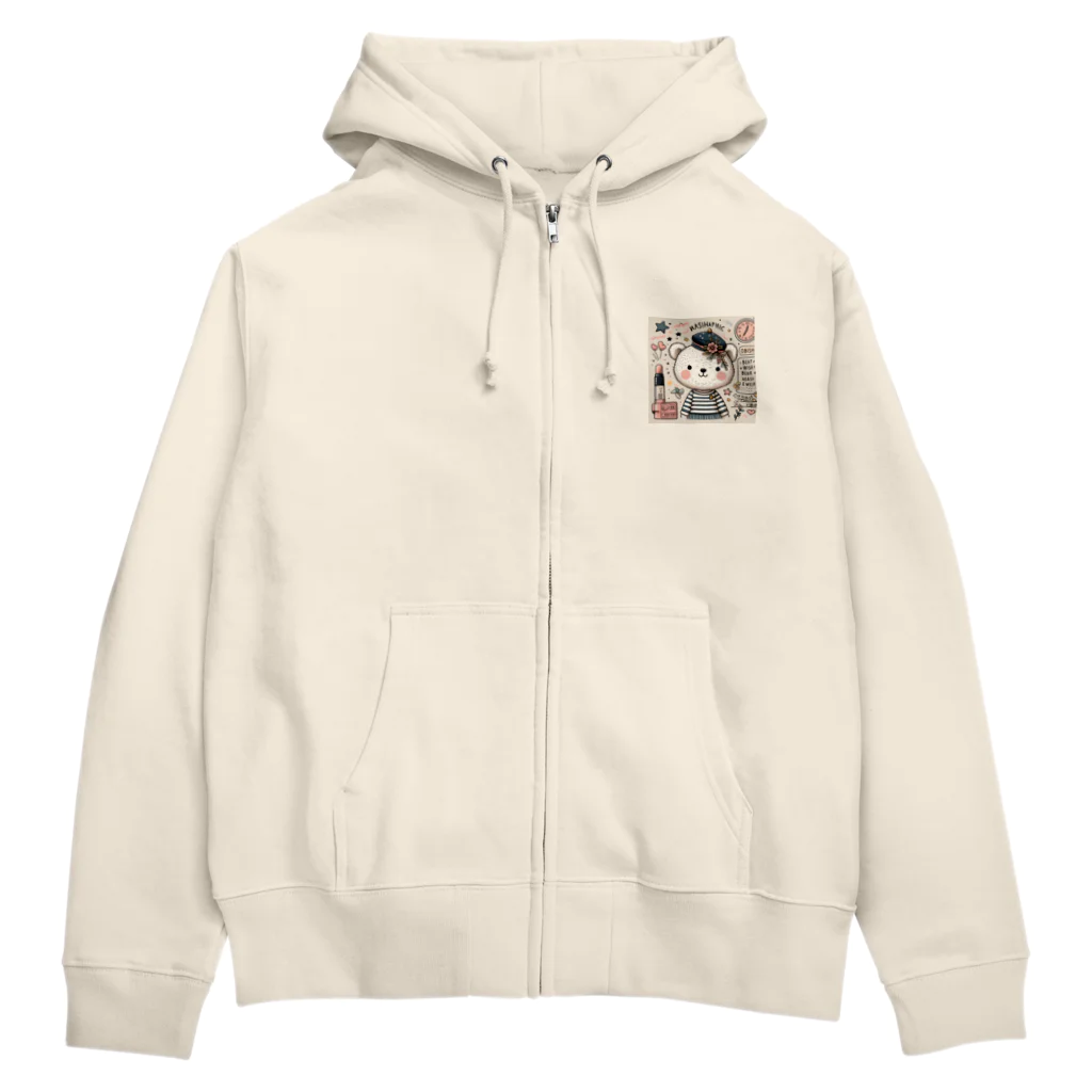 　  　✤ れもん＆ルイ✤の🌸お買い物　くまちゃん Zip Hoodie