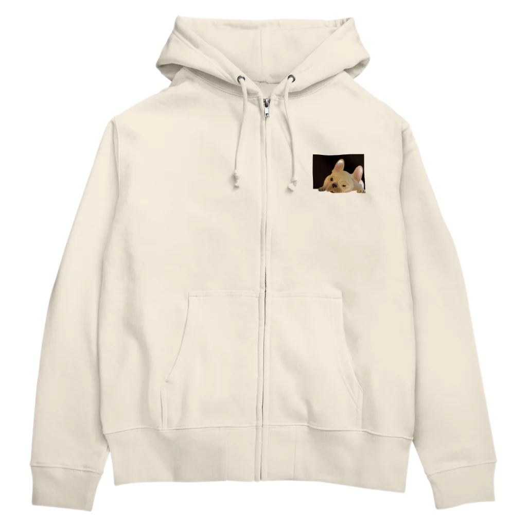 まみおデザインのフレブルくん（クリーム） Zip Hoodie