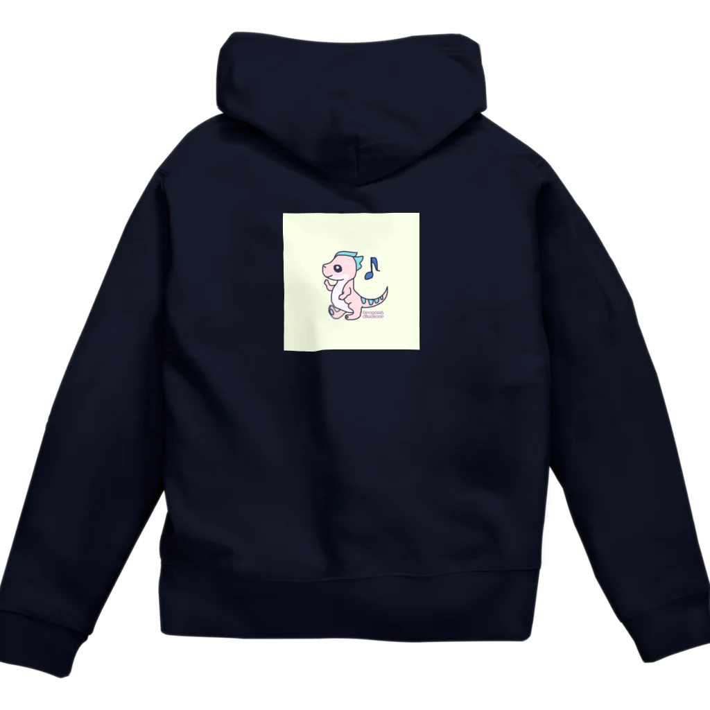 ドラゴンとダイナソーの【るんるん気分の恐竜】 Zip Hoodie