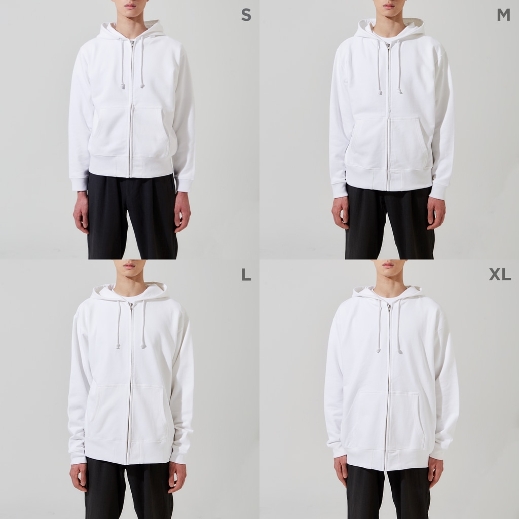 かみたのたくさんまさおくん（両面　濃色） Zip Hoodie :model wear (male)
