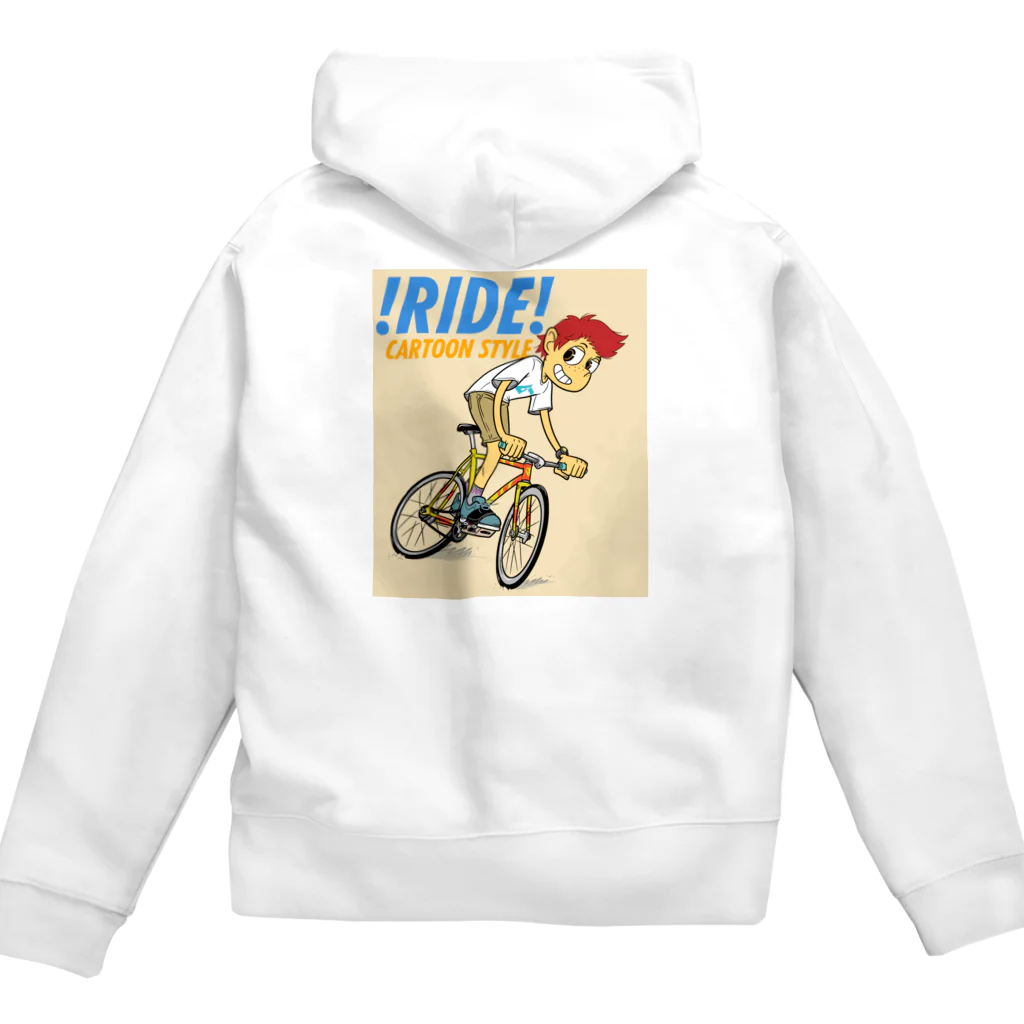 nidan-illustrationの!RIDE! (CARTOON STYLE) Zip Hoodie