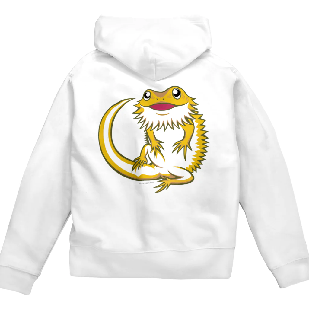 もむのふの爬虫類グッズやさんのフトアゴちゃんバックプリントTシャツ Zip Hoodie