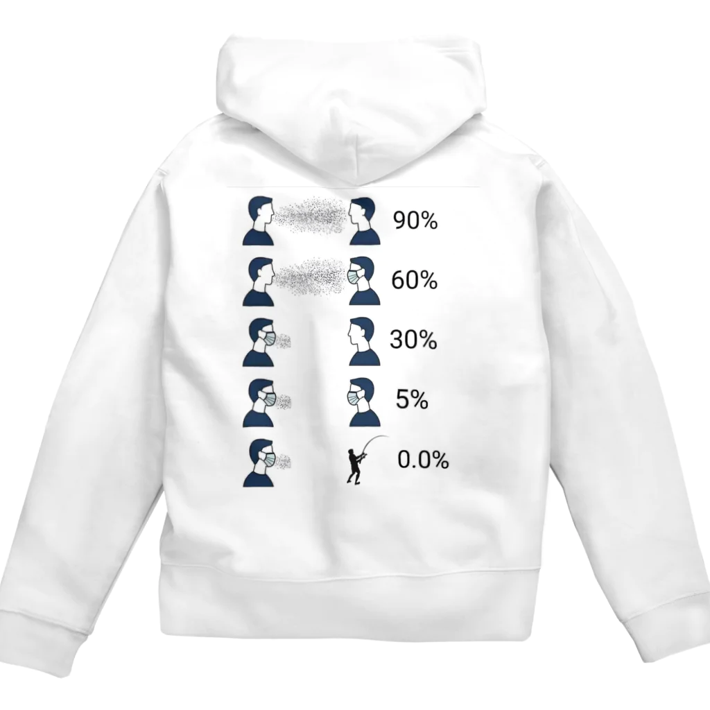 バーバーばばの釣り日記の例のマーク Zip Hoodie