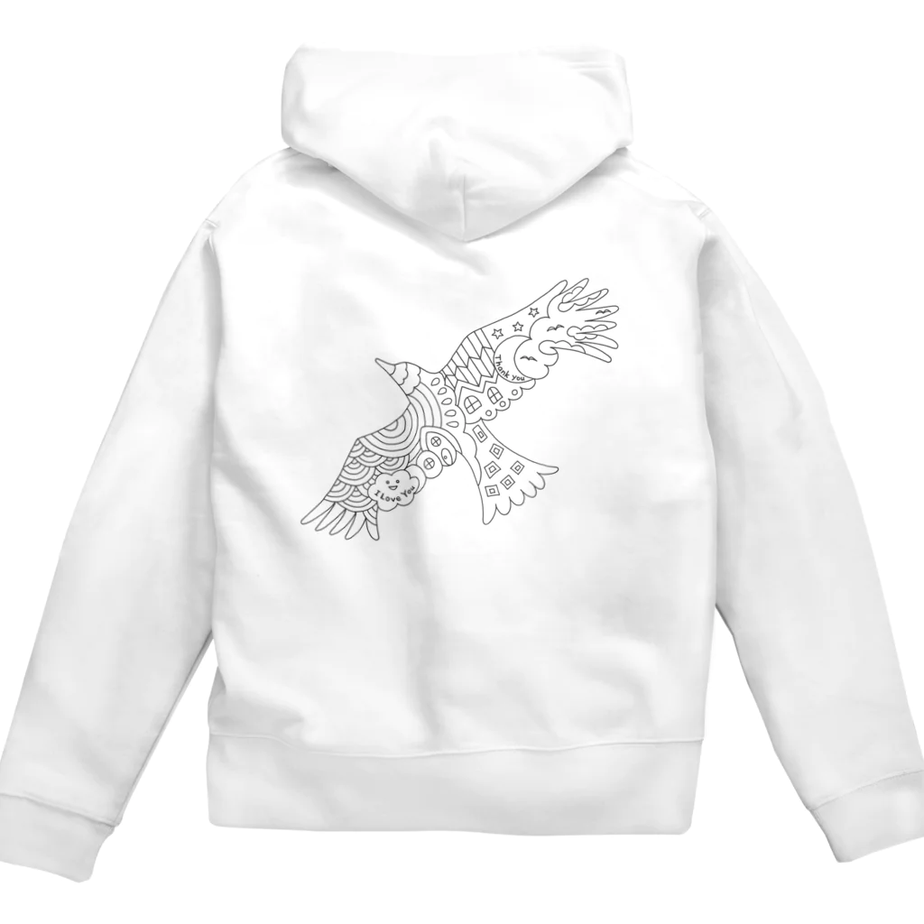 KANAT  LAMHITAの虹色の飛ぶ鳥 Zip Hoodie