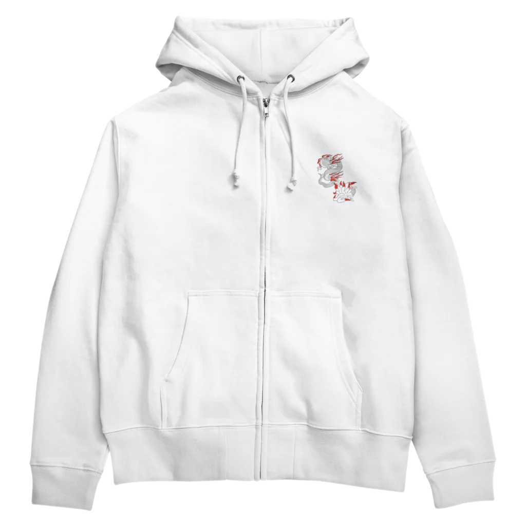 Siderunの館 B2の【両面プリント】九尾の狐と白龍 Zip Hoodie