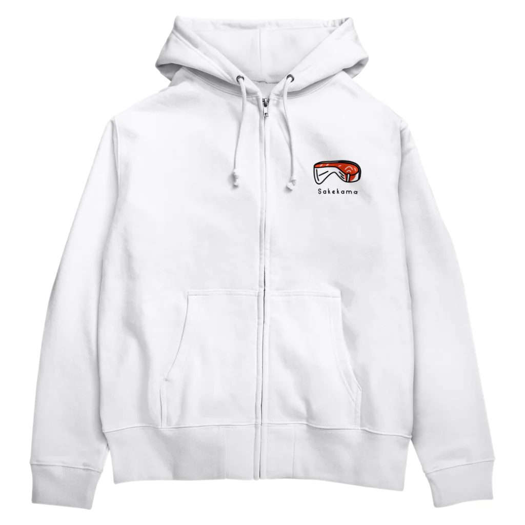 PokuStarの鮭カマ Zip Hoodie