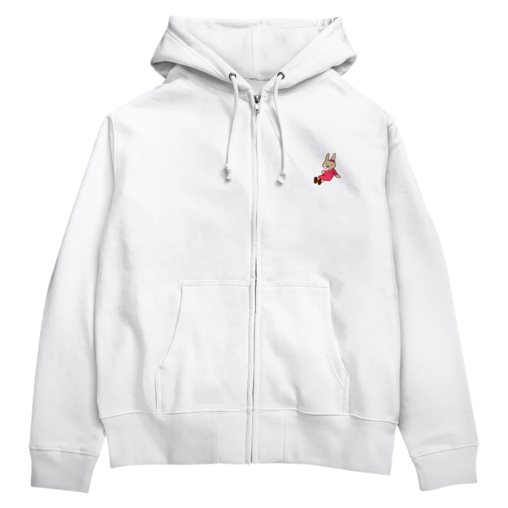 Nattsu.のアートショップの人生超甘口がいい❤ウサギ　両面印刷 Zip Hoodie