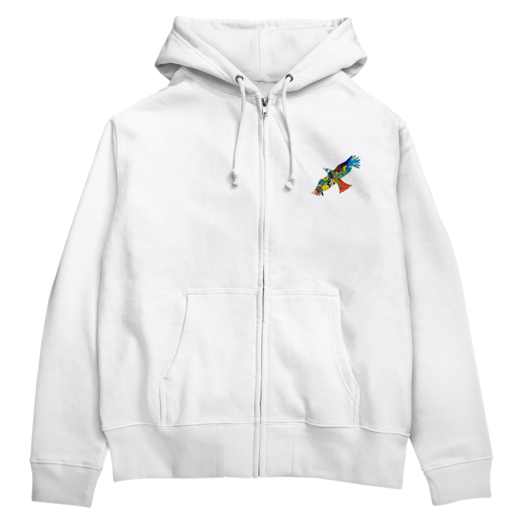 KANAT  LAMHITAの虹色の飛ぶ鳥 Zip Hoodie
