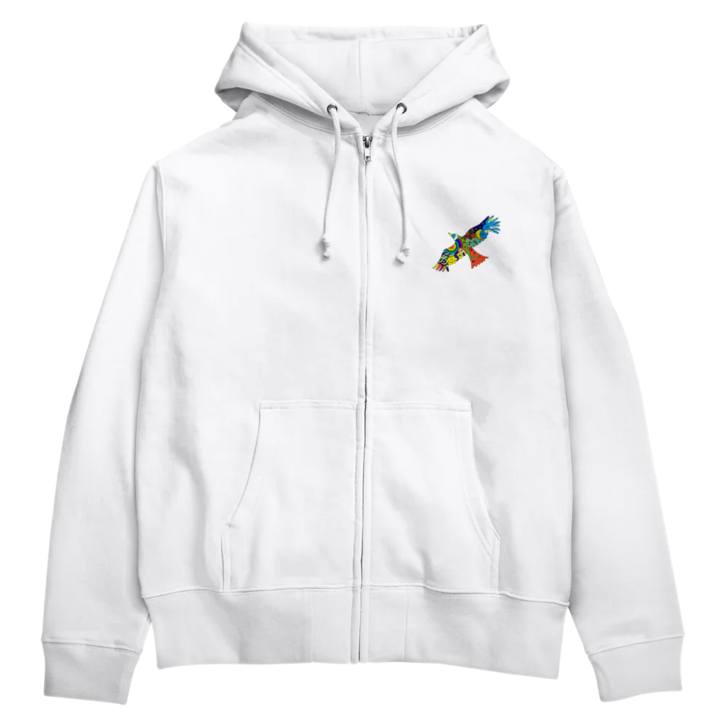 KANAT  LAMHITAの虹色の飛ぶ鳥 Zip Hoodie