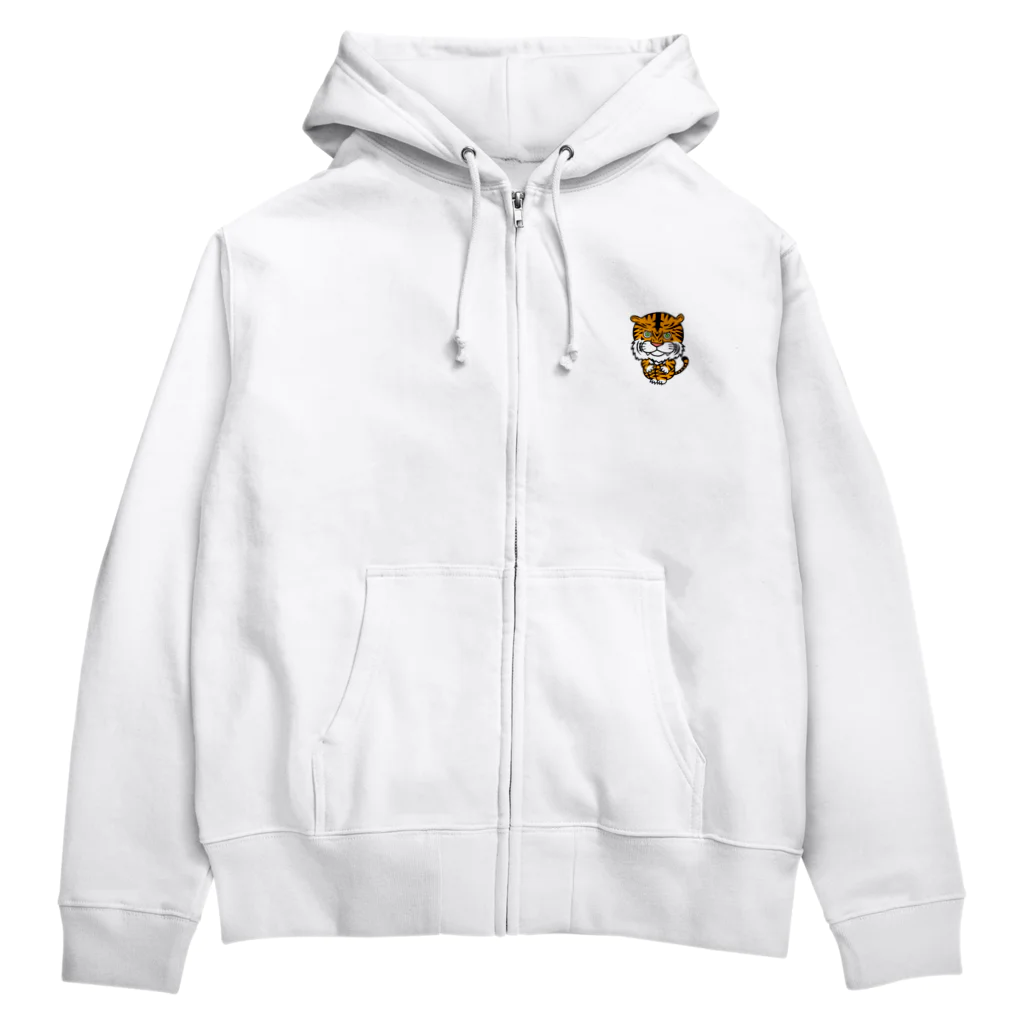 niskyショップの体操座りトラ Zip Hoodie