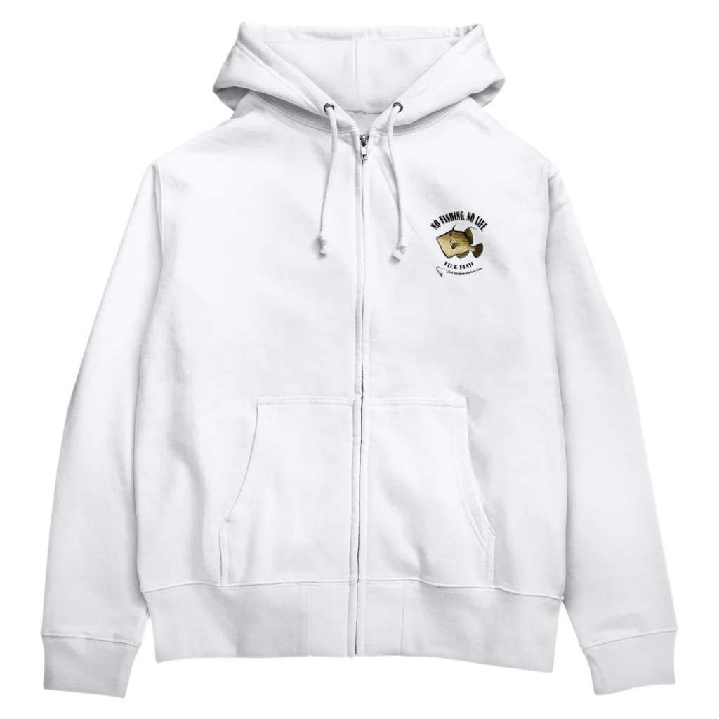 猫と釣り人のKAWAHAGI_EB_1CW Zip Hoodie