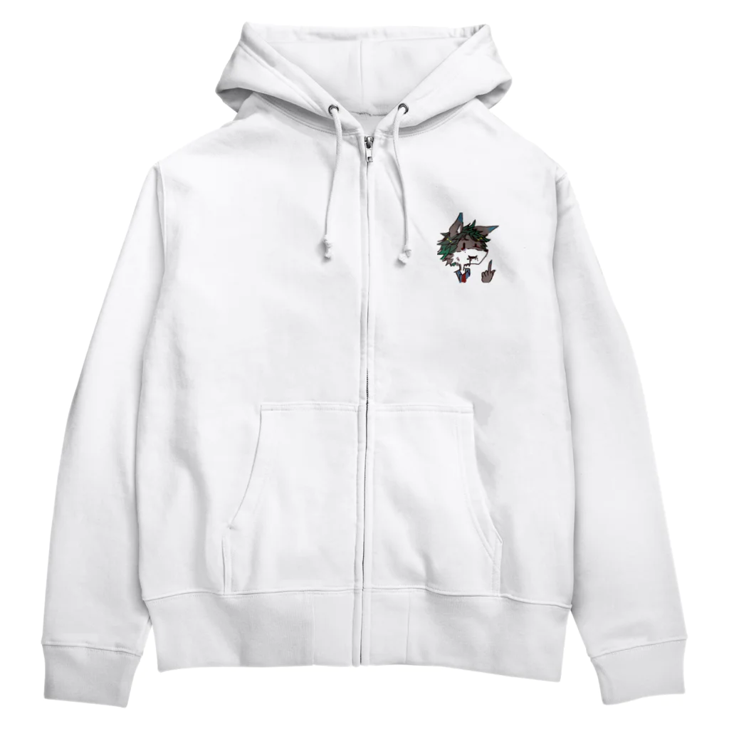 宵宮ルリジサの恵む夜雨。　あたまのわるそうなめぐむ。 Zip Hoodie