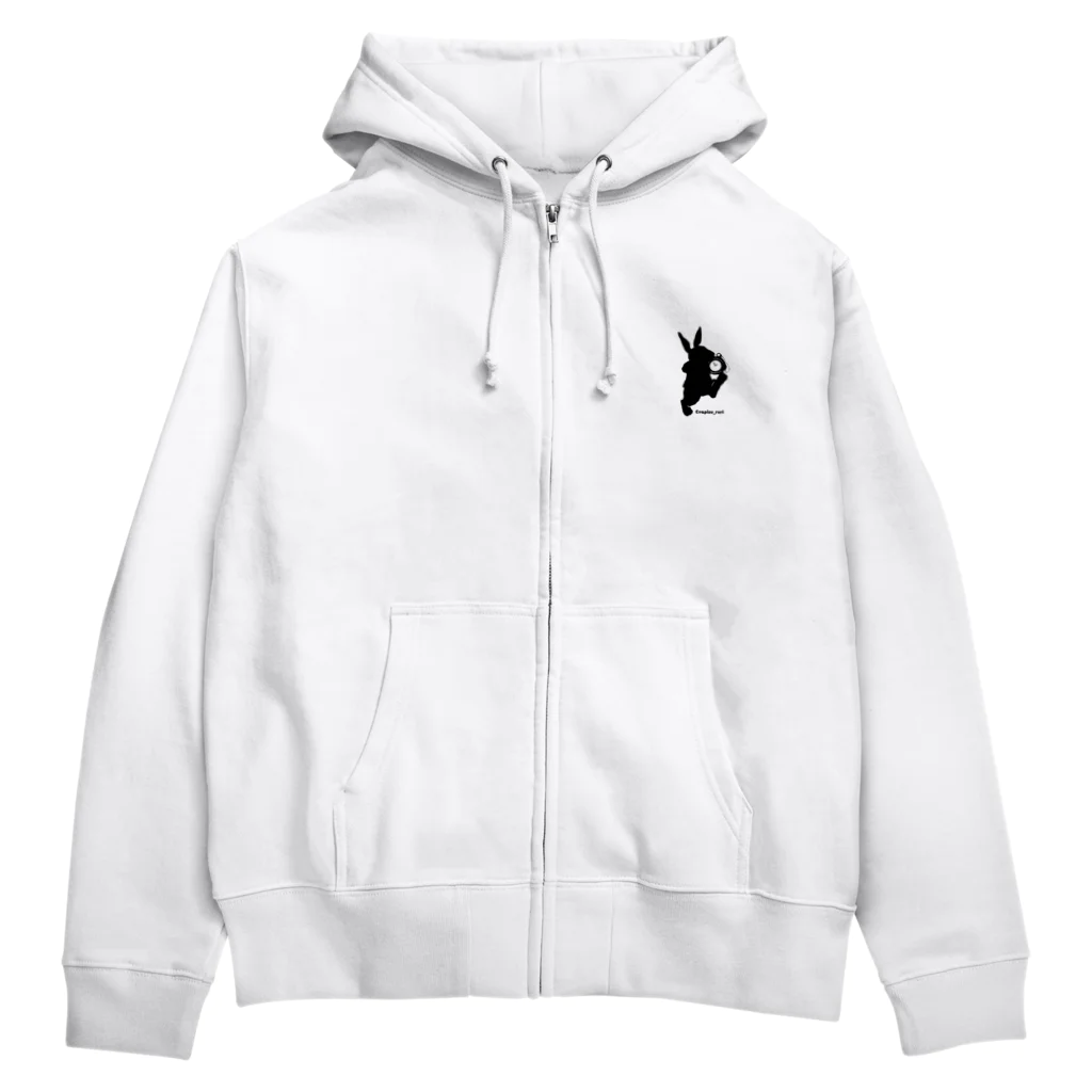 rapisu瑠璃の時計うさぎ Zip Hoodie