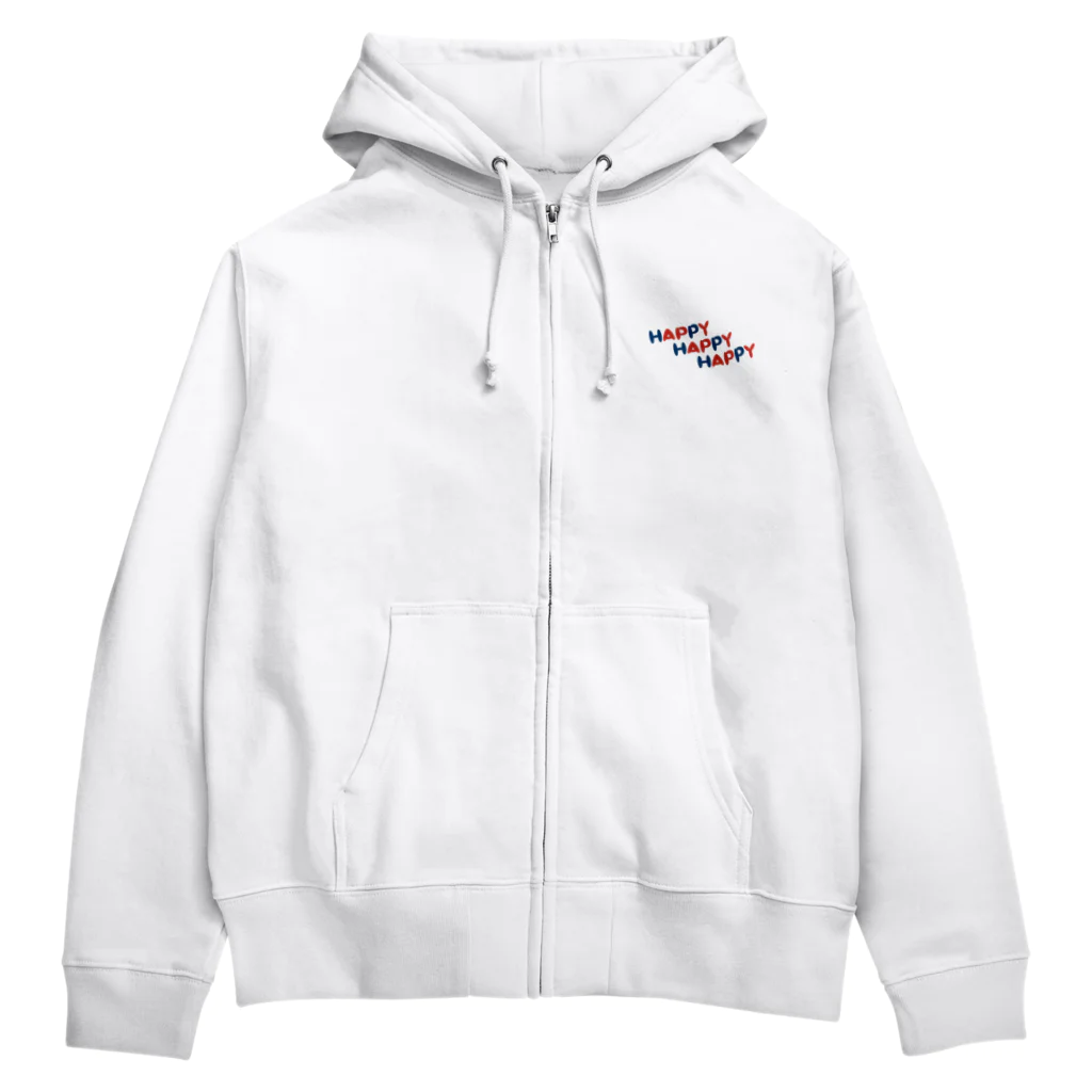 8anna storeのHAPPY HAPPY HAPPY！上を向いて笑おう！夏の裏表バージョン Zip Hoodie