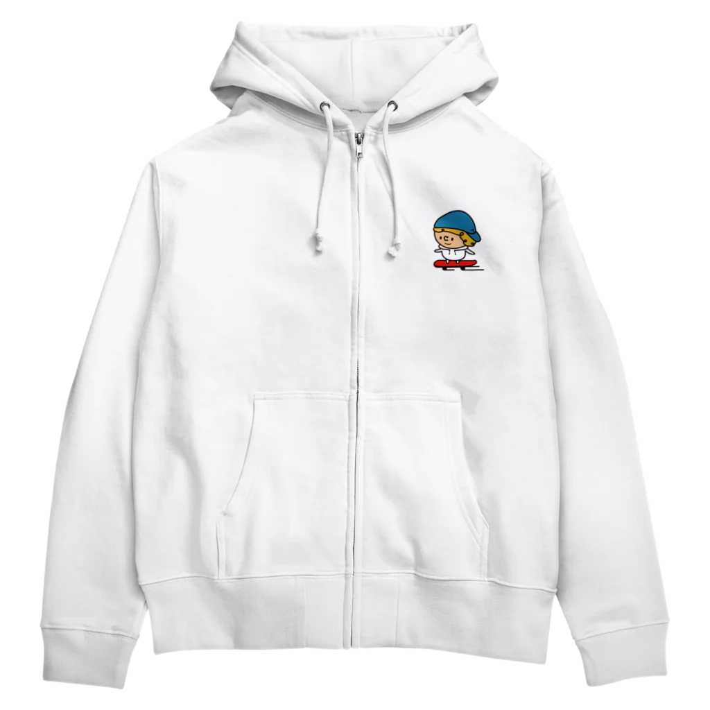 つぶっちーズのスケボーつぶっち Zip Hoodie