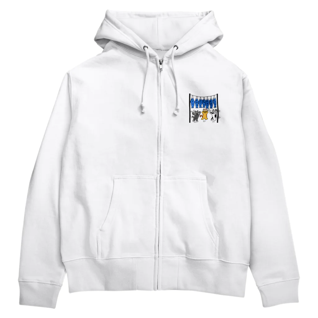 それいゆのねこ猫運動会（魚食い競走） Zip Hoodie