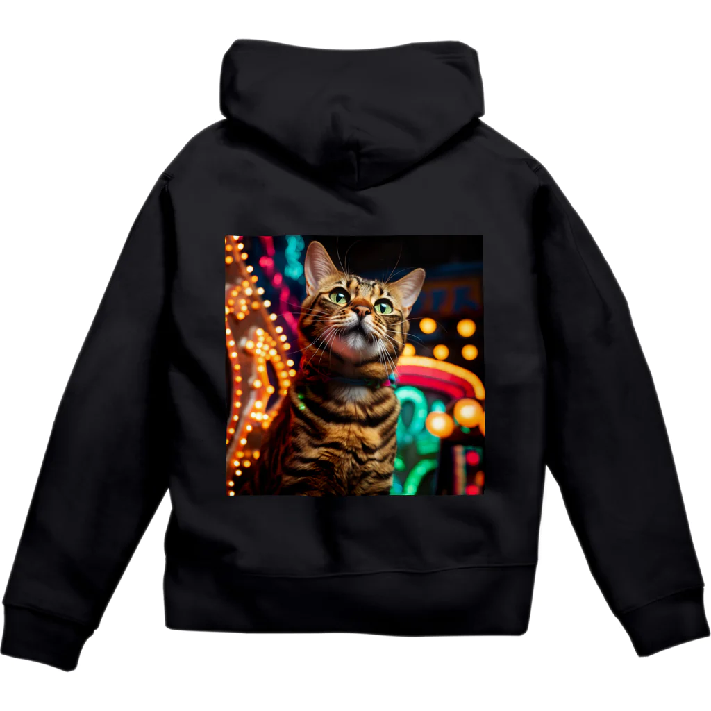 ネオンストリートANIMALのベンガル#4【ネオンストリートcat】 Zip Hoodie