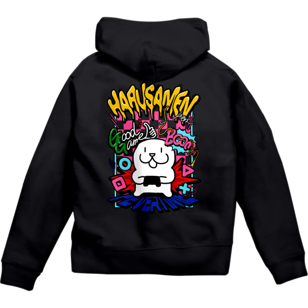 はるさめんのお店のゲーミングはるさめんジップパーカー(黒) Zip Hoodie