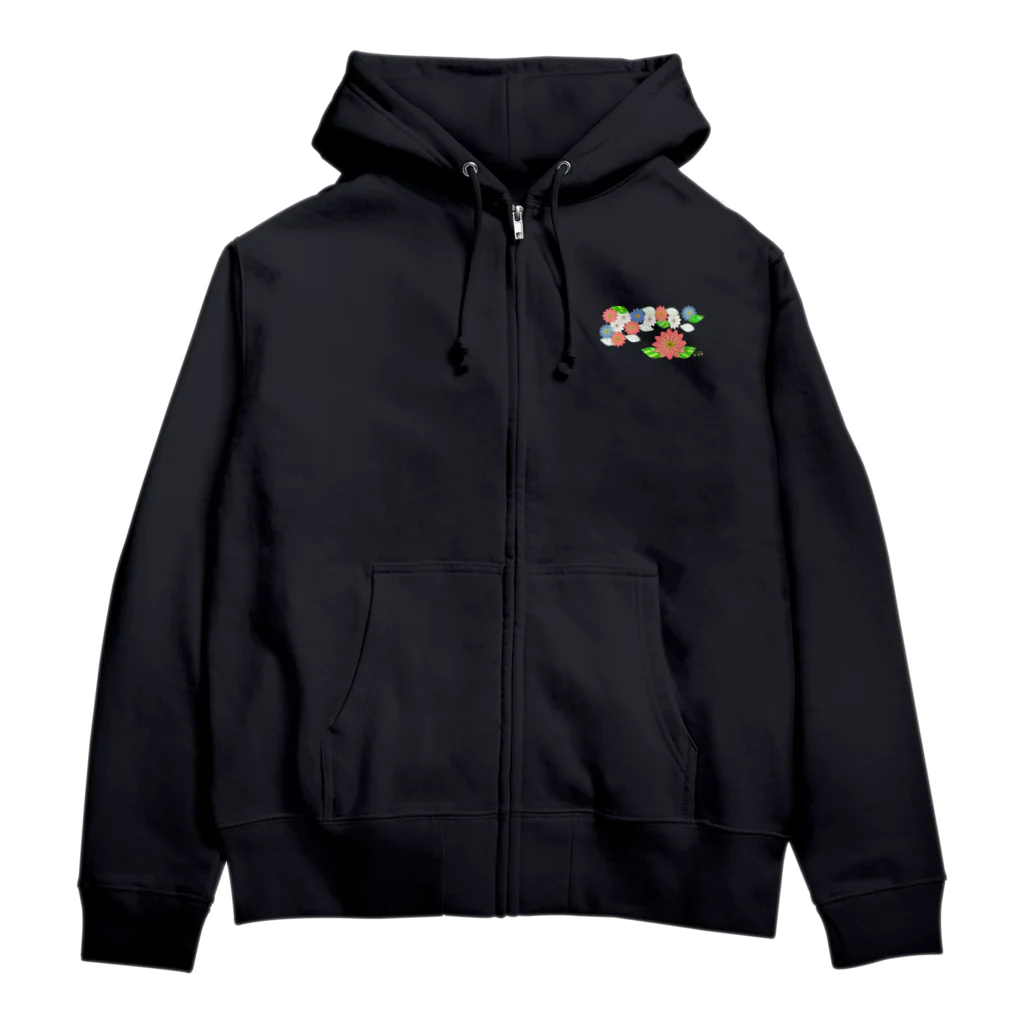 Tender time for OsyatoのStained glass flowers　～side～ Zip Hoodie