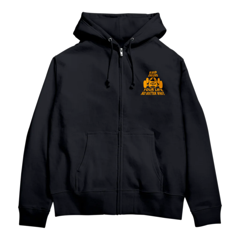 キッズモード某のレトロカーレーサー(イエロー) Zip Hoodie