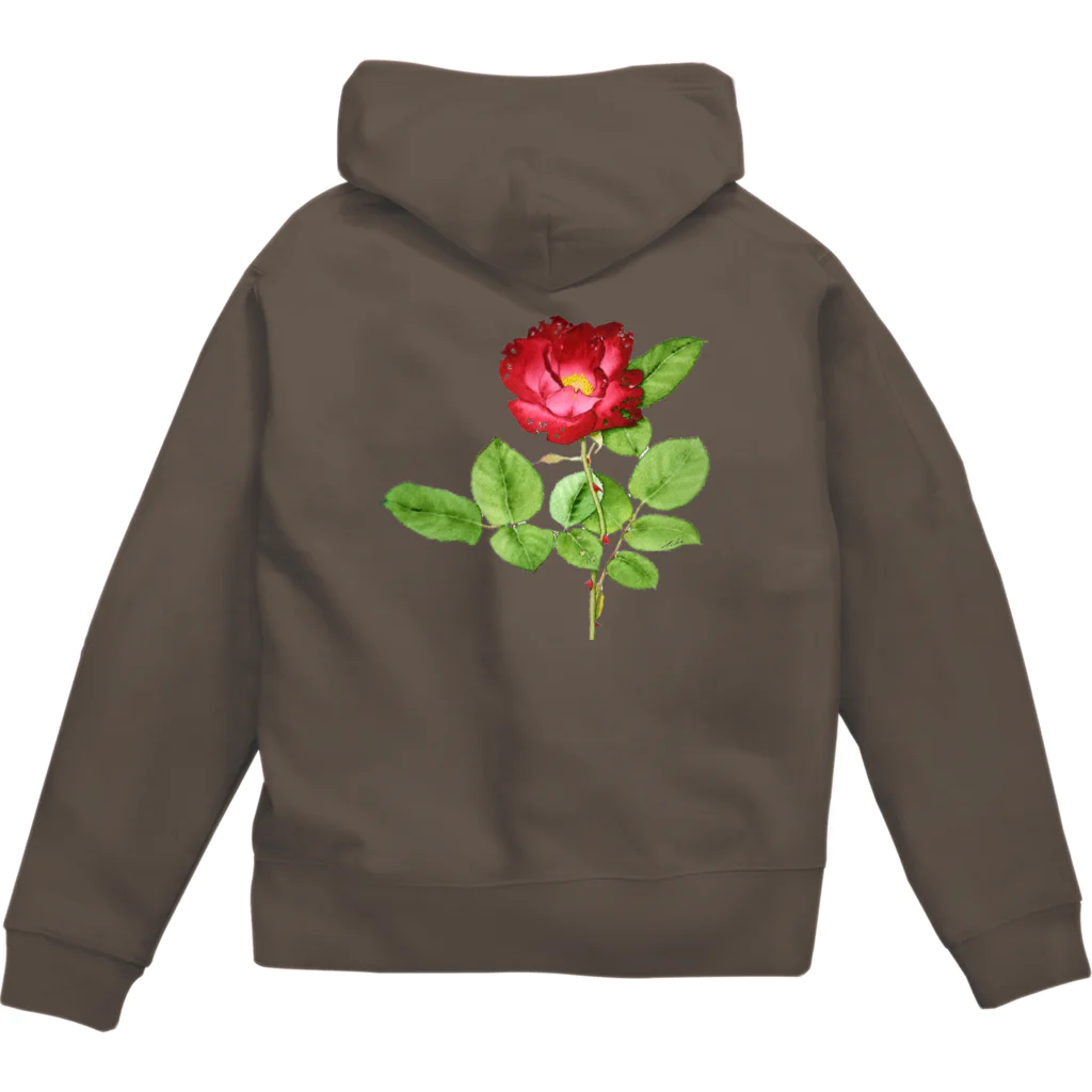 Lucid Color goodsの赤い薔薇（背面） Zip Hoodie