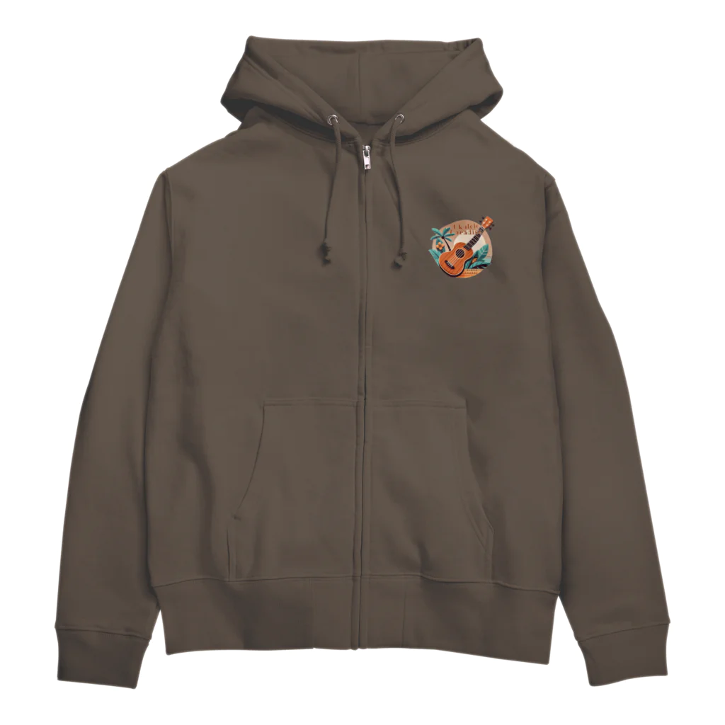 lblのウクレレとヤシの木 Zip Hoodie