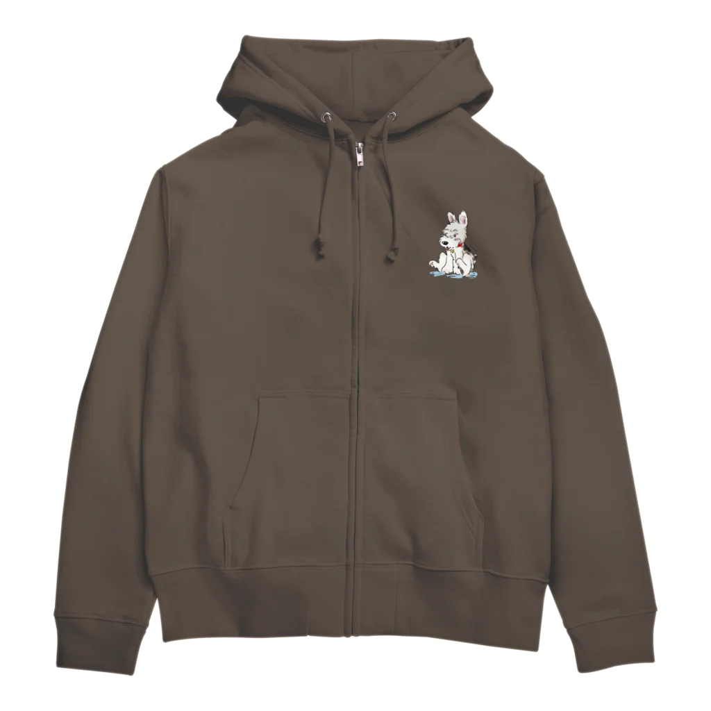 obosa_DENS/SABEAR_shop ＠SUZURIの立ち耳ワイヤーFOX_ウェア Zip Hoodie