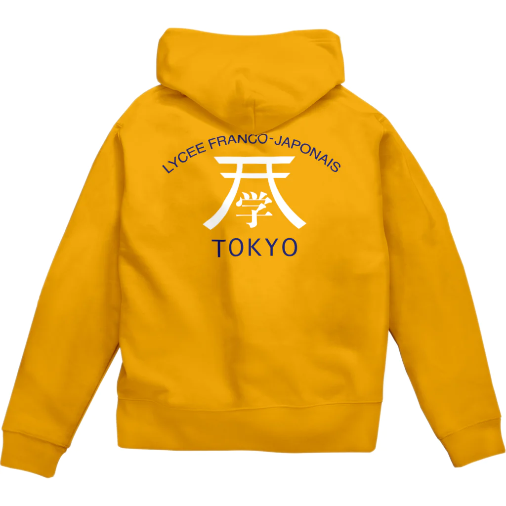 一般社団法人ALFITのLFJT - Design original - Torii blanc + Lettres bleues Zip Hoodie