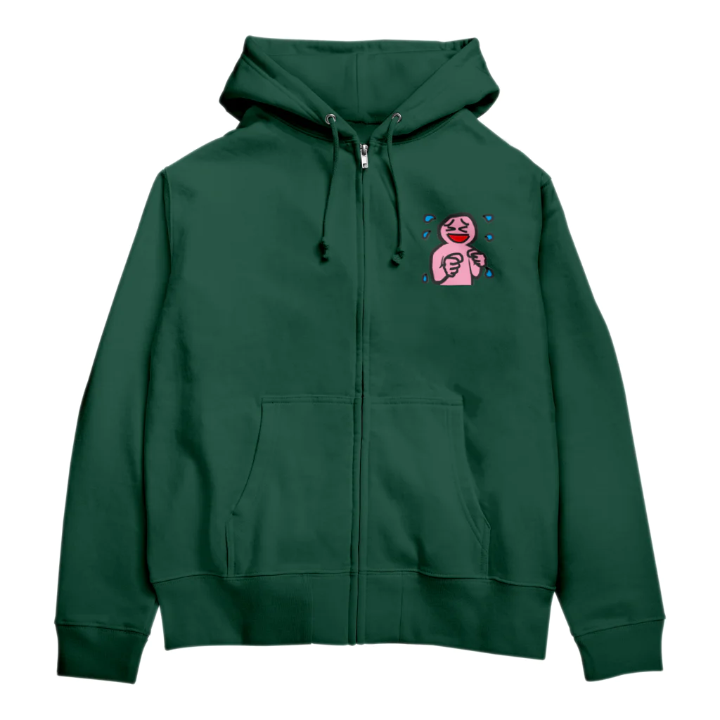 むてきんぐオリジナルグッズ販売所のピンクはげジップパーカー（あざぁーす） Zip Hoodie