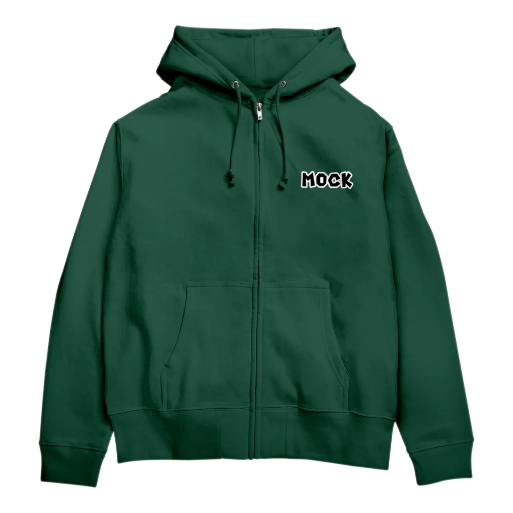 Mock’n Rollのモック！モック！モック！　白 Zip Hoodie