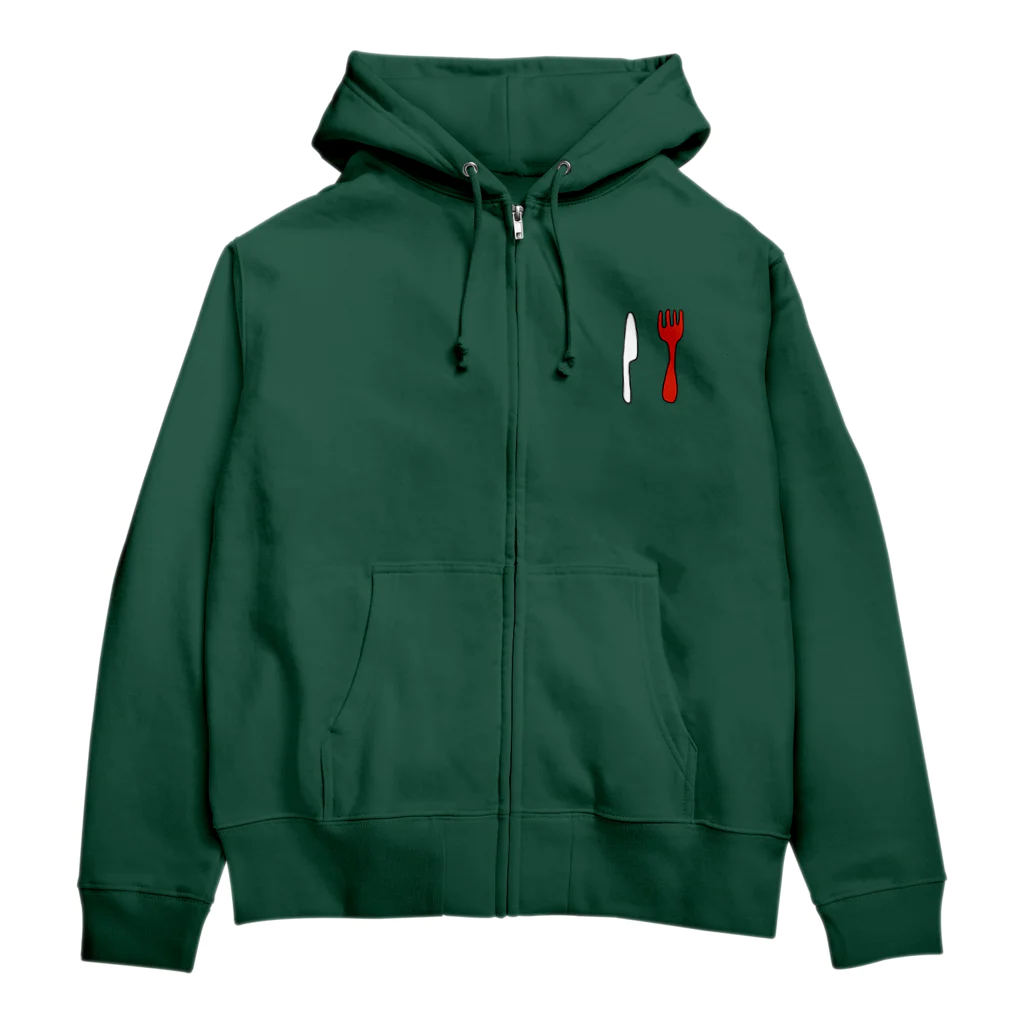 裸足のジョニーのないふとふぉーく Zip Hoodie