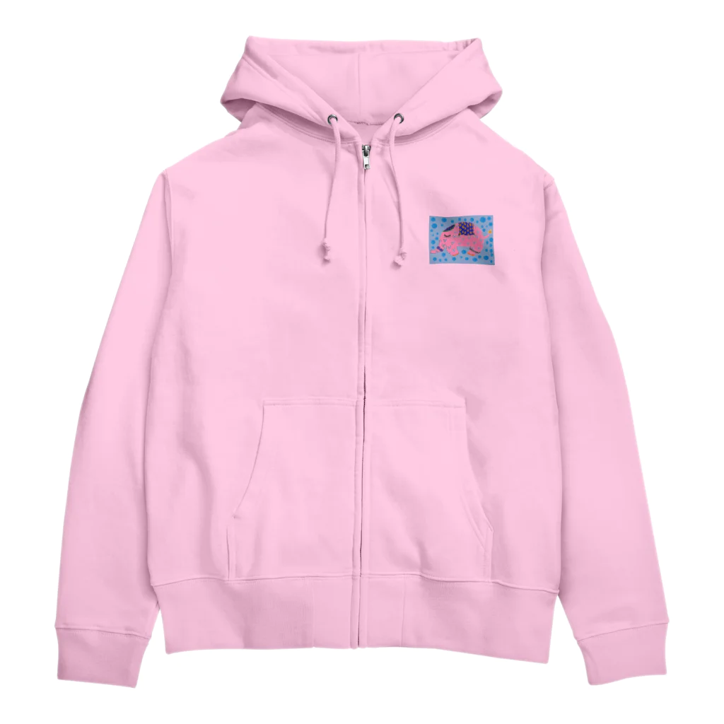 ピンクの象のピンクの象 Zip Hoodie