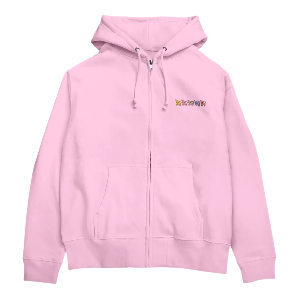 akane_art（茜音工房）のゆるチワワ（カラフル） Zip Hoodie