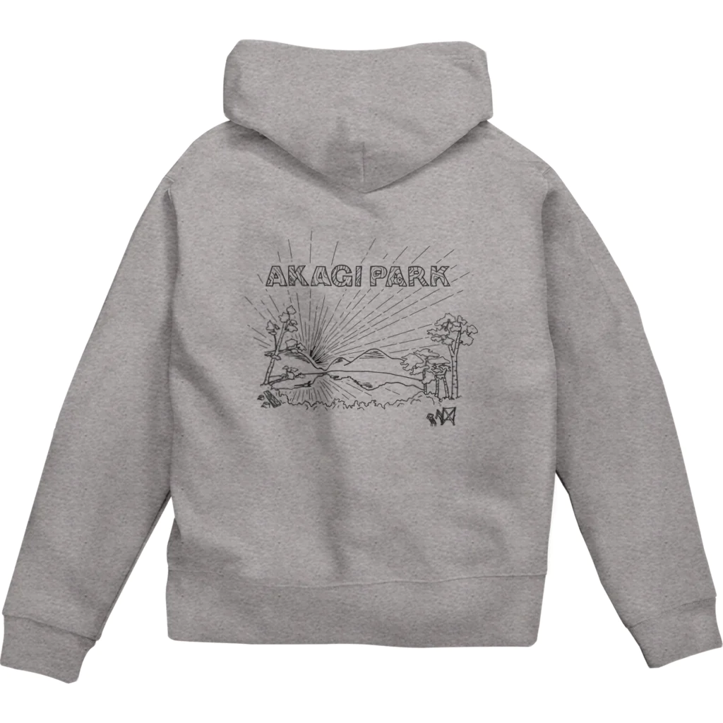 Too fool campers Shop!のAKAGI★park01(黒文字) Zip Hoodie