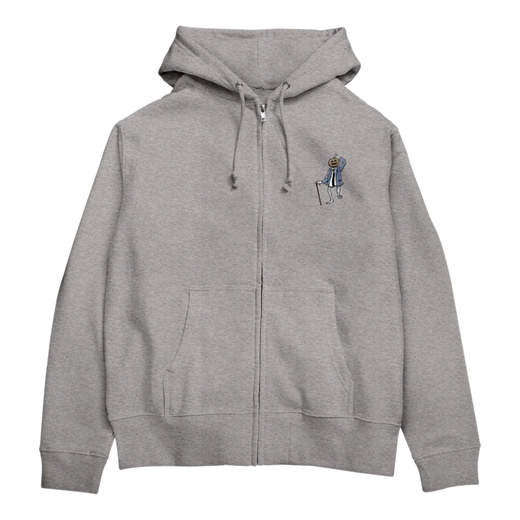 MORIたる露店のカボチャ頭のサラリーマン Zip Hoodie