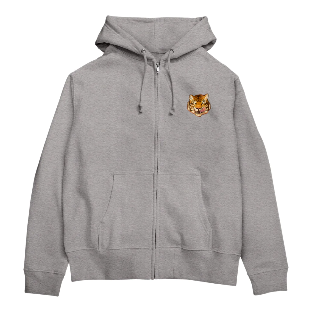 サッサのいきものグッズの虎とバターとホットケーキ Zip Hoodie