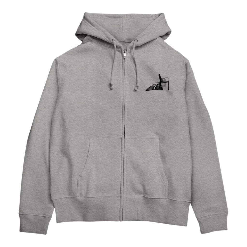 シンプルなグッズ やこ屋のシルエットな椅子と影 Zip Hoodie