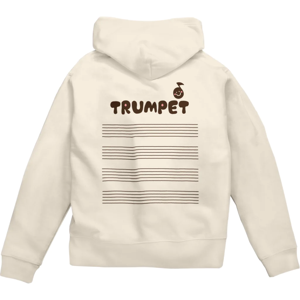 有限会社ケイデザインのアイアム トランペット奏者！！淡色ジップパーカー Zip Hoodie