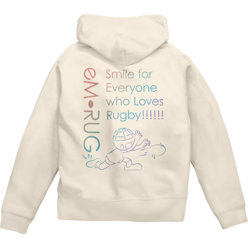 ［ラグビー専門］ラグビティーショップ［eM-Rug］のエムラグ-ジップパーカー Zip Hoodie