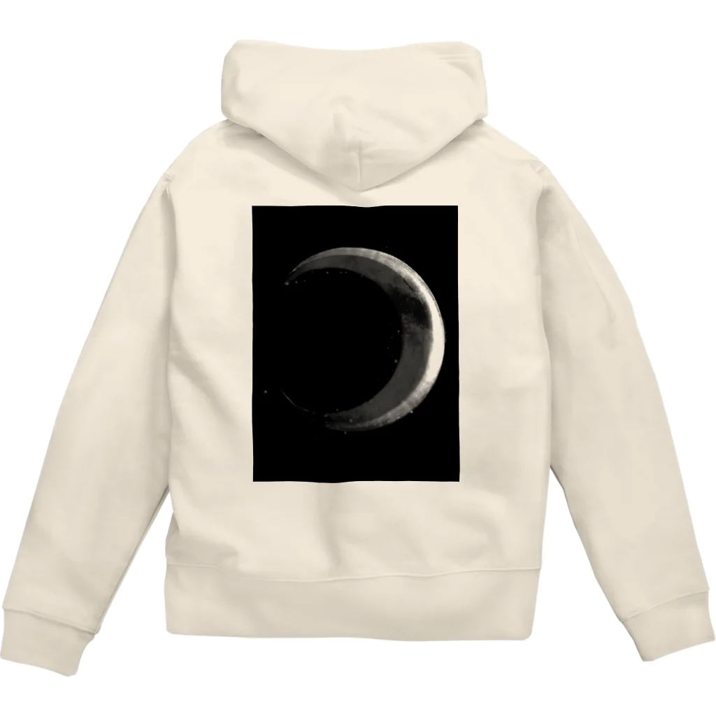 紅空月(kouzuki)designのMoon-rose_silver Zip Hoodie