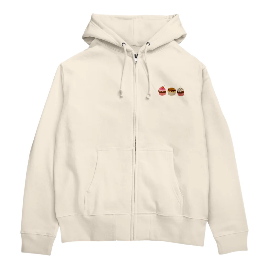 little lion house公式ショップ（大人のためのねこ）のCUPCAKES Zip Hoodie