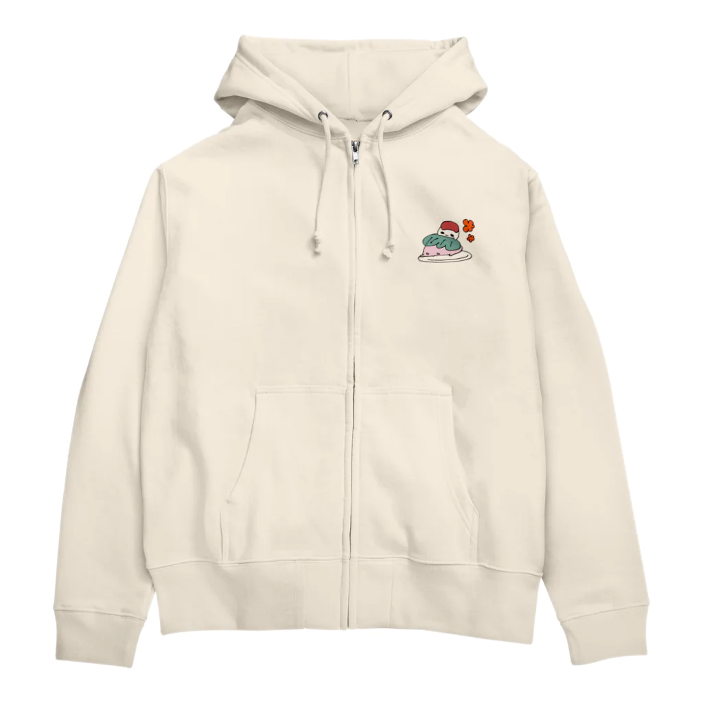 あぽぼのさくらおもちこちゃんとあんころもちよちゃん Zip Hoodie