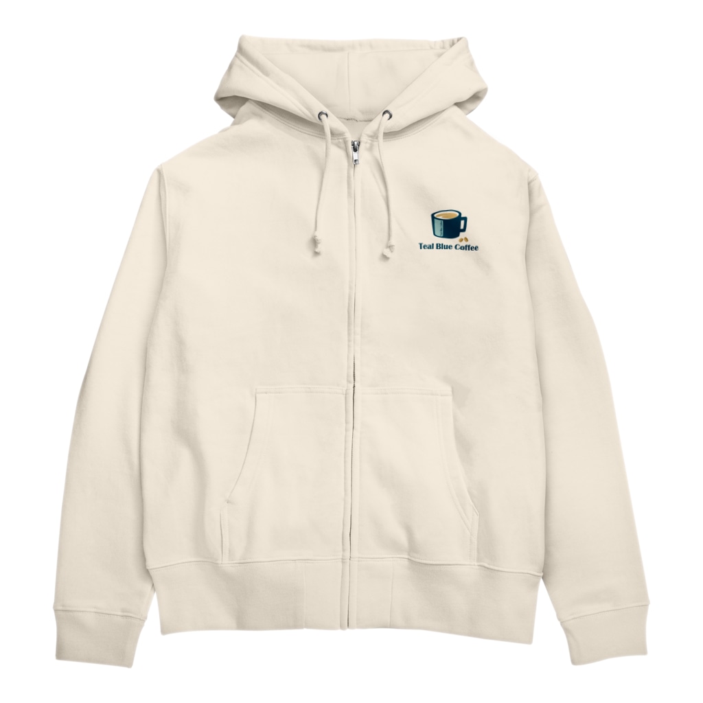 Teal Blue Coffeeの香るコーヒー Zip Hoodie