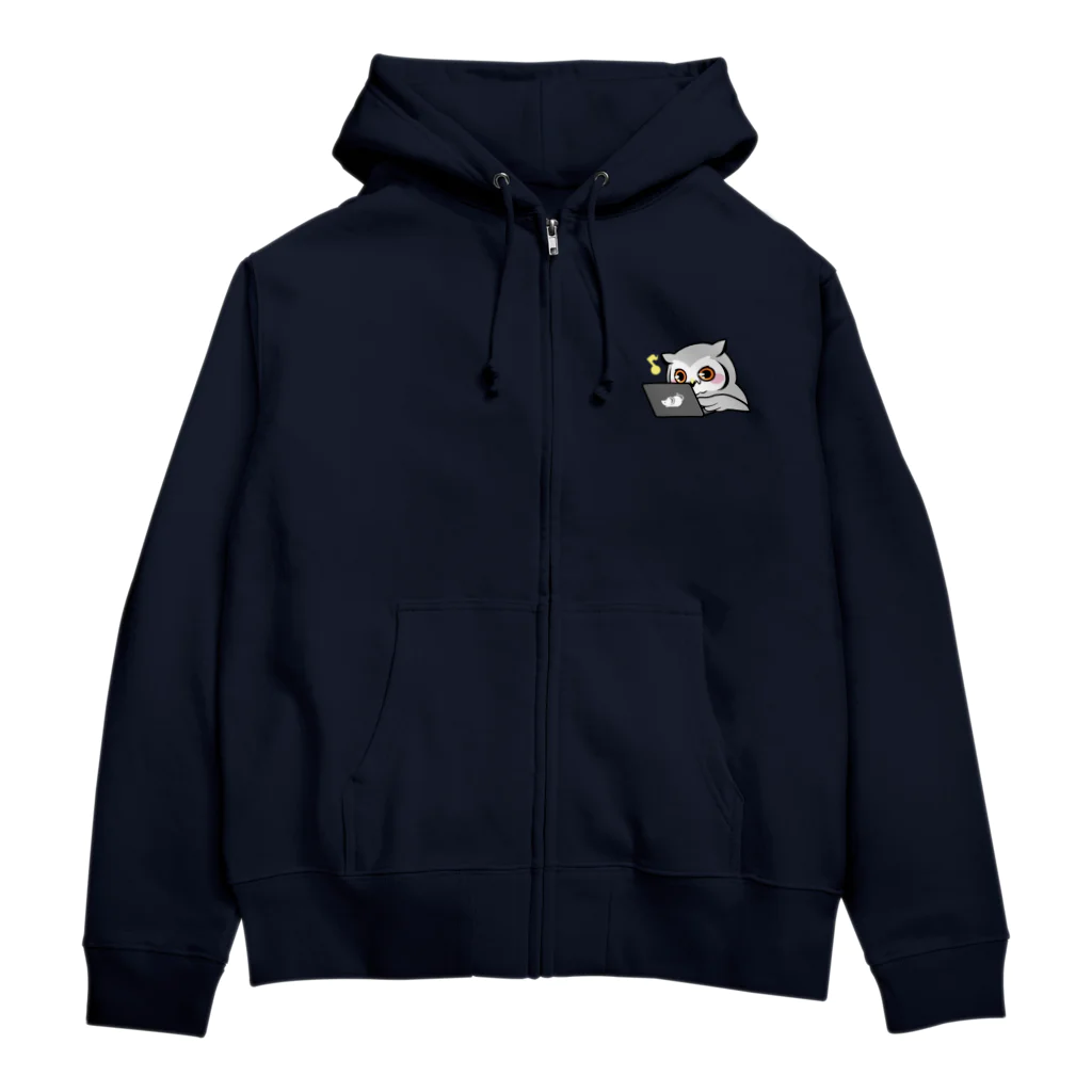 くるるのフクロウエンジニア　ひよこ色 Zip Hoodie