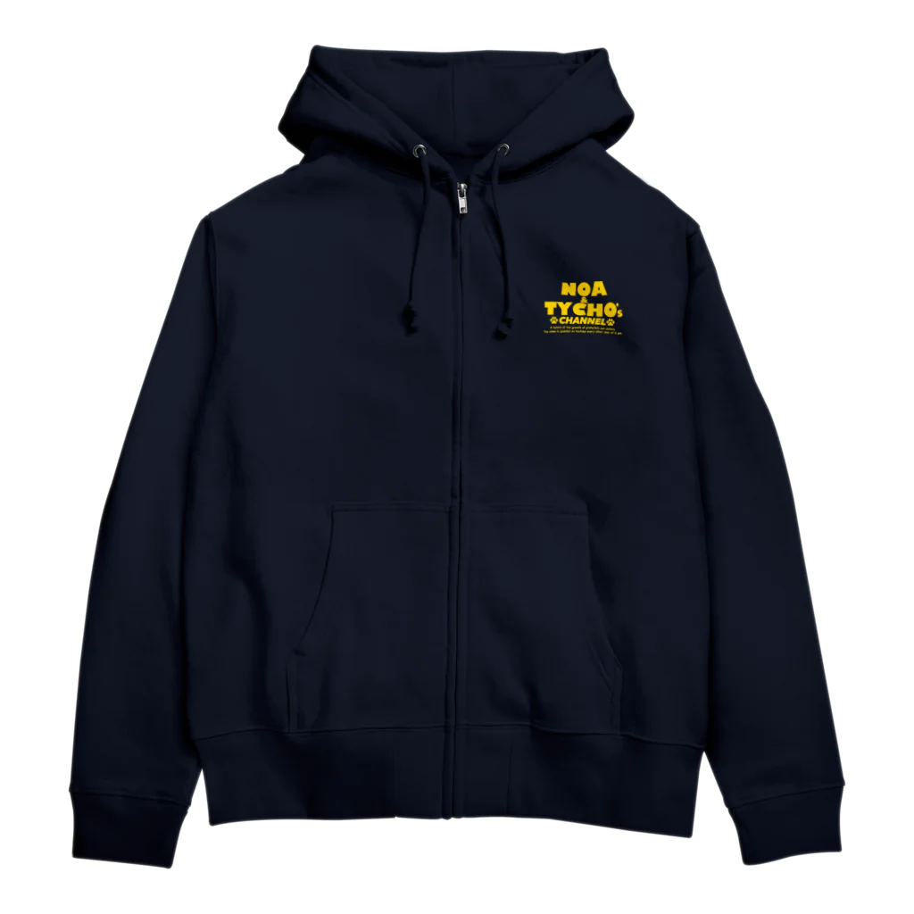 ノアティコSHOPのノアティコちゃんねるロゴ（英語） Zip Hoodie